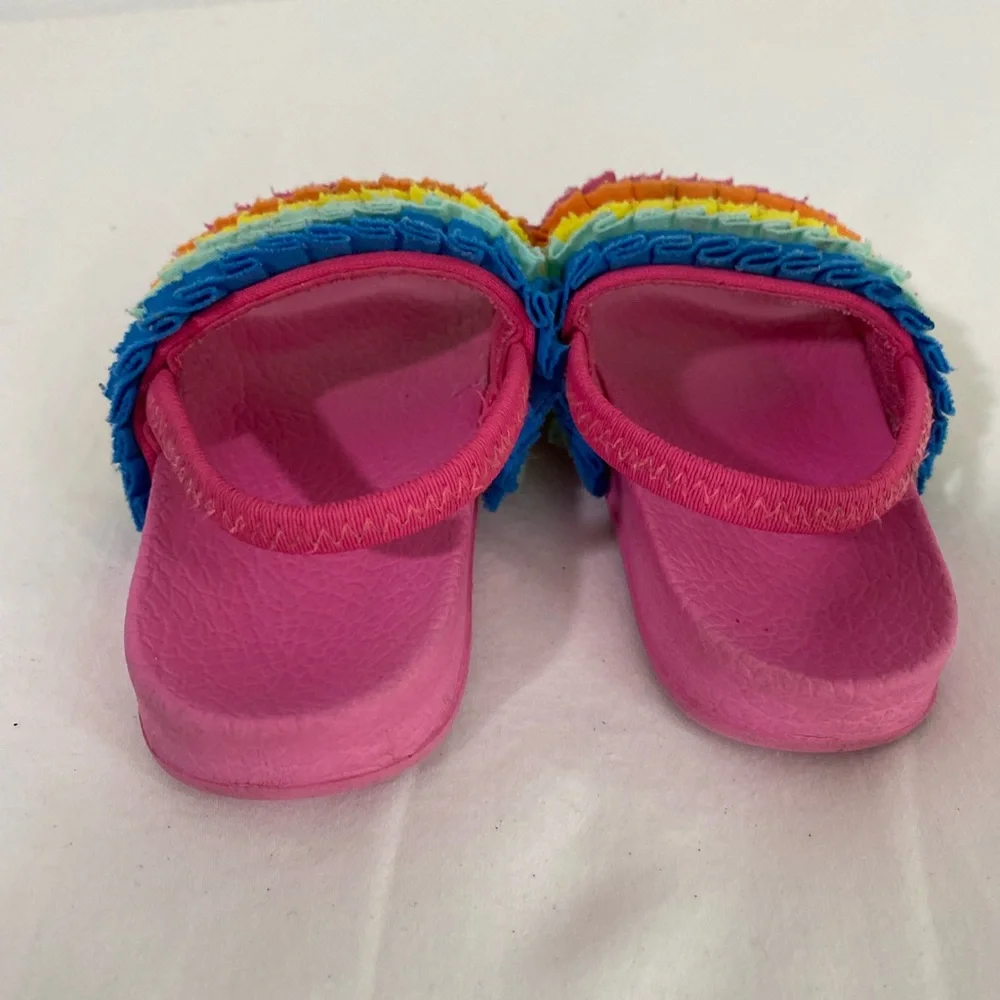 WONDER NATION Toddler Baby Girls Multicolor Ruffled Sandals Kids Shoes Size 4